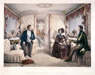 Rey Luis Felipe, Reina Victoria y Príncipe Alberto en el carruaje real, 1846