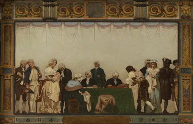 Boceto para el ayuntamiento del distrito 20: Naissance, patrie, devoir, droits