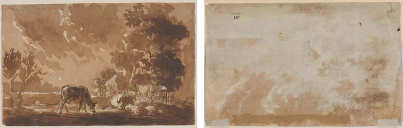 Paisaje con ganado (recto) Ganado (verso)