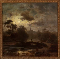 Paisaje a la luz de la luna