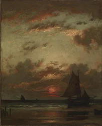 Puesta de sol en la costa