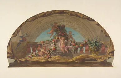 Diseño para la decoración de una luneta en la escalera, Hôtel de Pless, Berlín
