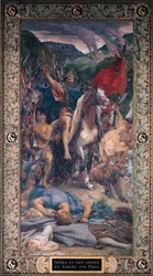 Atila (c.406-453) y su ejército marchando sobre París
