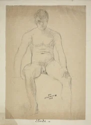 Desnudo académico sentado