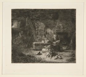 Interior de una cocina holandesa