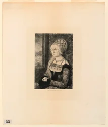Retrato de una joven, de "Grabados de cuadros en el Museo Metropolitano, Nueva York"