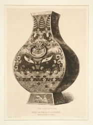 Jarrón de esmalte cloisonné