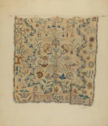 Cubrecama bordado, c. 1936
