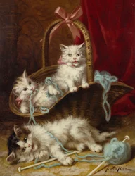 A Basket of Mischief (óleo sobre lienzo)