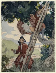 Ilustración para las memorias de Casanova (litografía en color)
