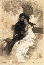 ilustración para Eugenie Grandet de Auguste Leroux (grabado)