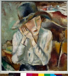 Retrato de Hermine con el gran sombrero