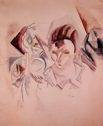 Mujer y naturaleza muerta, c.1917