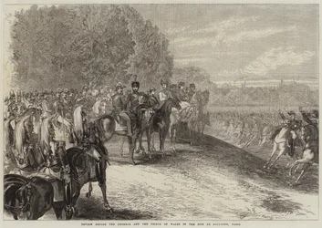 Revisión ante el Emperador y el Príncipe de Gales en el Bois de Boulogne, París