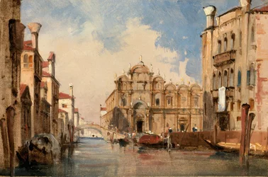 La Scuola di San Marco, Venecia, c.1830 (óleo sobre papel y lienzo)