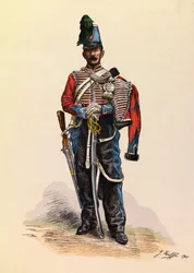 Retrato de un brigadier húsar por Jules Rouffet (1862-1931) circa 1845, Colección privada