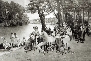 Escena en la orilla del río Marne