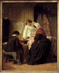Tres mujeres cosiendo
