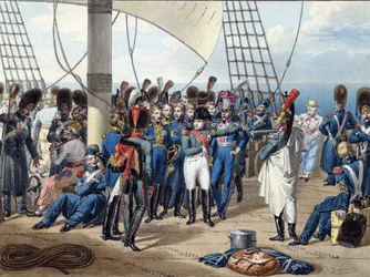 Napoleón regresando de la isla de Elba - Vernet, Jules (1792-1843) - 1815 - Acuarela sobre papel - 26,2x34,7 - Colección privada