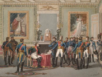 La abdicación de Napoleón en Fontainebleau, 1815