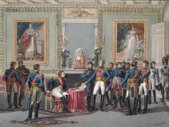 La abdicación de Napoleón en Fontainebleau el 11 de abril de 1814