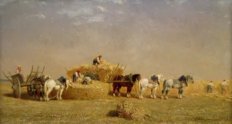 Haciendo heno, 1858
