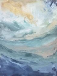 Evocando las olas del mar y el cielo