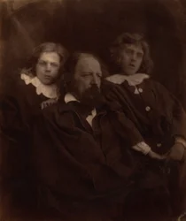 Alfred Tennyson con sus hijos,1865 (foto)