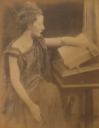 [Mujer en túnicas leyendo un libro], 1870