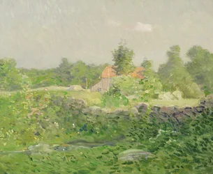 Paisaje y granja, c.1895 (óleo sobre lienzo)