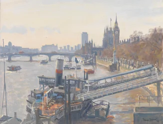 Westminster desde el Puente de Hungerford, 2010