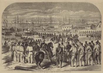 Embarque del cuerpo de Lord Raglan en el muelle Victoria, bahía de Kazatch