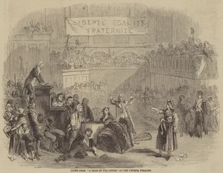 Escena de Historia de dos ciudades, en el Teatro Lyceum