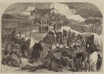 La bendición de las banderas usadas en la captura del Malakhoff