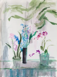 Florista en un día gris