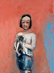 Chica con gato, 2000 (óleo sobre lienzo)