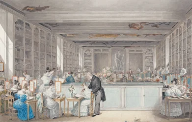 La Escuela de Dibujo Botánico de Pierre-Joseph Redouté en la Sala Buffon en el Jardin des Plantes, 1830