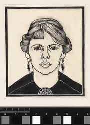 Retrato de una mujer, de frente