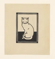 Gato sentado con los ojos cerrados