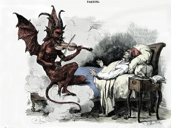 El sueño del compositor Giuseppe Tartini (1692-1770): en su “Sonata de los trinos del Diablo” (Sonata para violín en sol menor), el compositor sueña que hace un pacto con el diablo por el precio de su alma, le confía su violín y el diablo toca