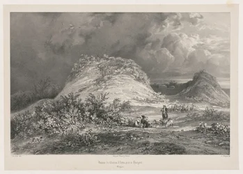Ruinas del Castillo de Artns cerca de huelgoet, Bretaña, 1845-1846