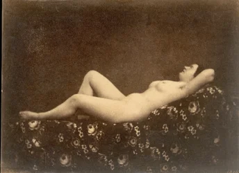 Desnudo femenino, reclinado, de perfil, hacia 1853