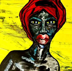 Mujer negra expresiva