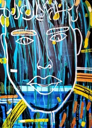 Rostro abstracto y vibrante