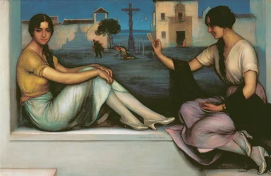 Fortune-telling - Romero de Torres, Julio (1874-1930) - 1922 - Oil on canvas - 106x163 - Museo Carmen Thyssen, Malaga