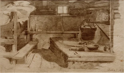 Interior de una sala campesina