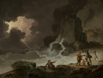 Una tormenta detrás de la Isla de Wight, 1790s