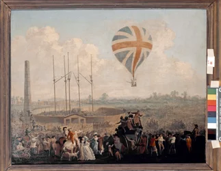 La Segunda Ascensión de Vincenzo Lunardi en Londres (óleo sobre lienzo)
