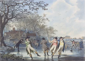 Diversión de invierno: una vista en Hyde Park desde la Casa del Foso, 1787
