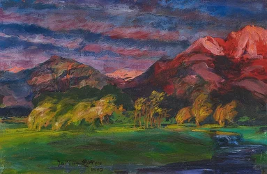 Paisaje montañoso al atardecer. 1903 (?)